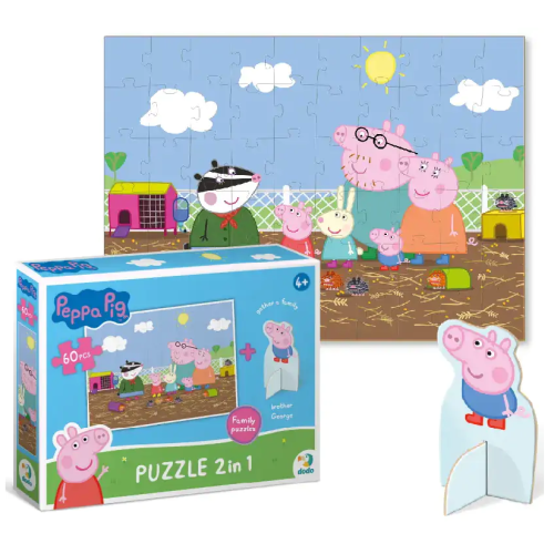 Puzzle Świnka Peppa 60 el. z figurką 200122